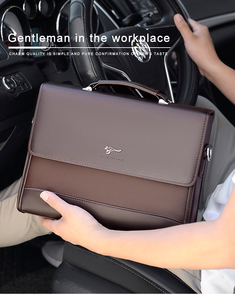 An extremely useful and versatile bag, this men's carryall has a practical and stylish design that can be used for practical needs. A spacious interior compartment and interior storage pockets to help you keep organized. Multi-functional design allows you to use it as a briefcase, handbag, shoulder bag, or carryall bag. For your daily use and a great investment for your future. It is the perfect gift for dad for Fatherās Day, a Christmas Gift for husband a Birthday Gift for a business partner or coworker!