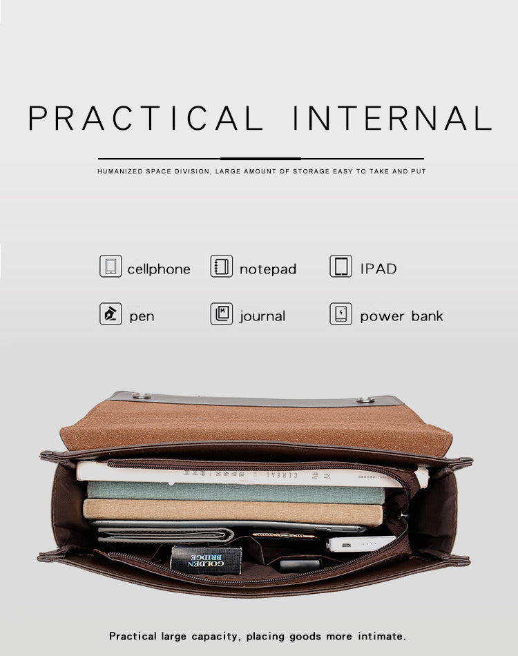 An extremely useful and versatile bag, this men's carryall has a practical and stylish design that can be used for practical needs. A spacious interior compartment and interior storage pockets to help you keep organized. Multi-functional design allows you to use it as a briefcase, handbag, shoulder bag, or carryall bag. For your daily use and a great investment for your future. It is the perfect gift for dad for Fatherās Day, a Christmas Gift for husband a Birthday Gift for a business partner or coworker!