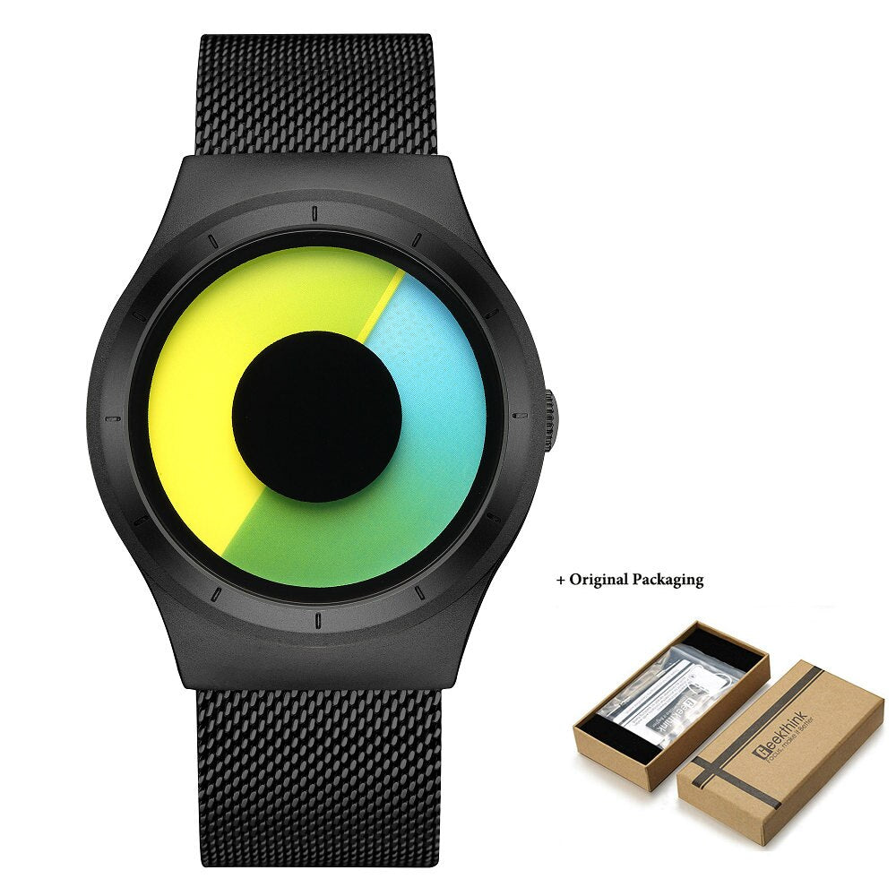 Colorful Sweeping Display Minimalist Quartz Wrist Watches For Men