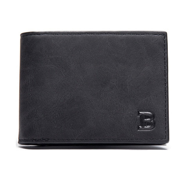 Men Small Slim Black And Brown Leather Wallet