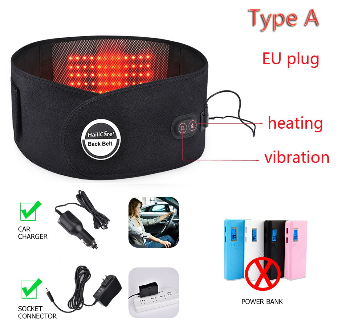 Infrared Heating Therapy Waist Vibration Massager Low Back Belt