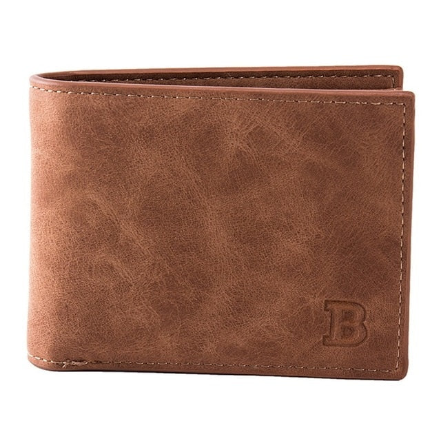 Men Small Slim Black And Brown Leather Wallet