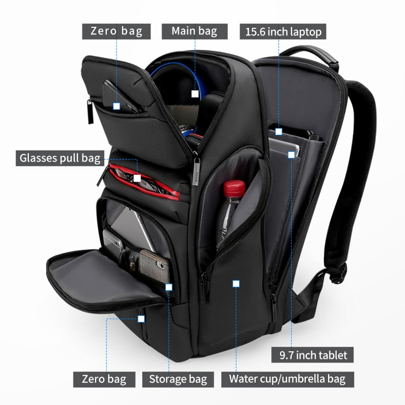 Large Capacity Travel Laptop Backpack With USB Charging Port