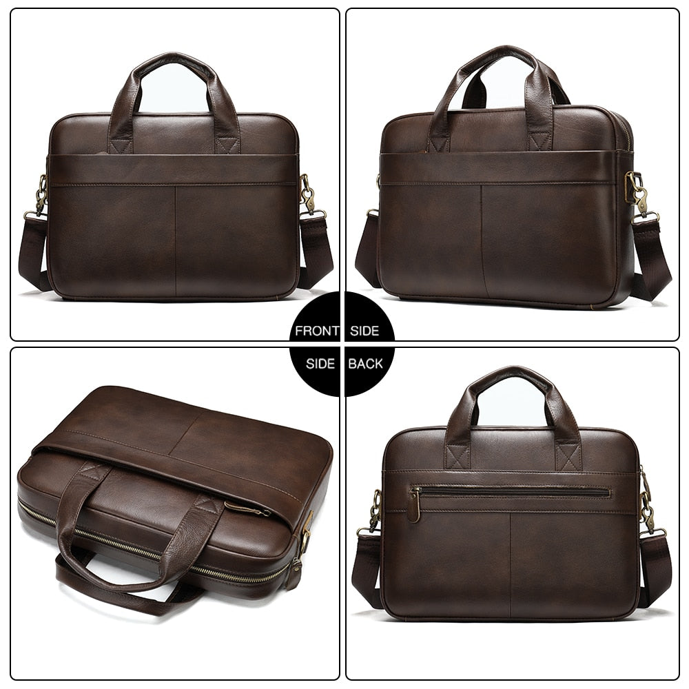 Genuine Leather Men Briefcase Bag