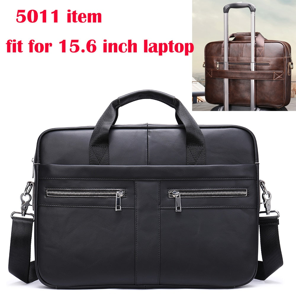 Genuine Leather Men Briefcase Bag