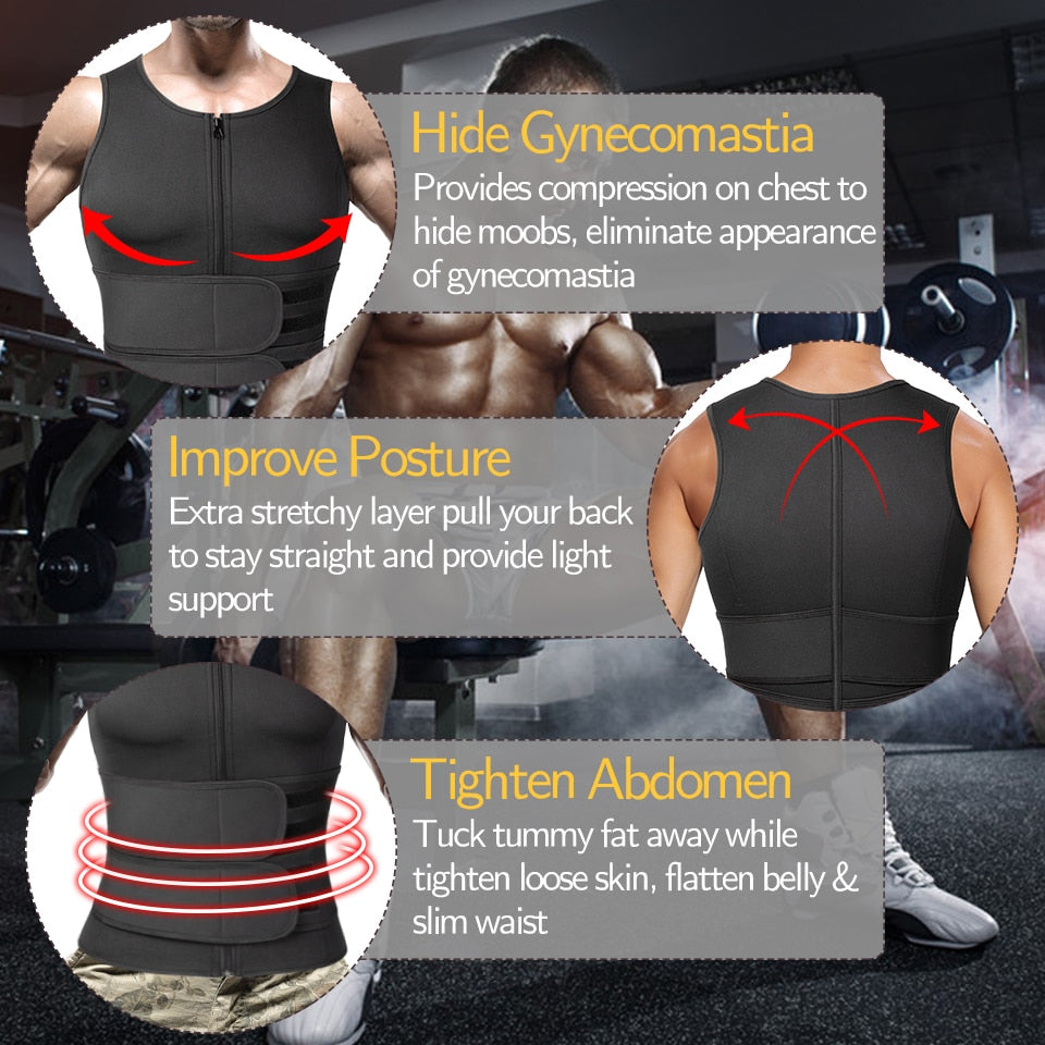 Men Body Shaper Waist Trainer Tank Tops Activewear