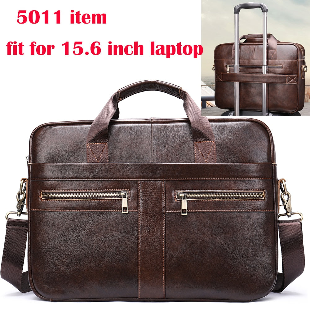 Genuine Leather Men Briefcase Bag