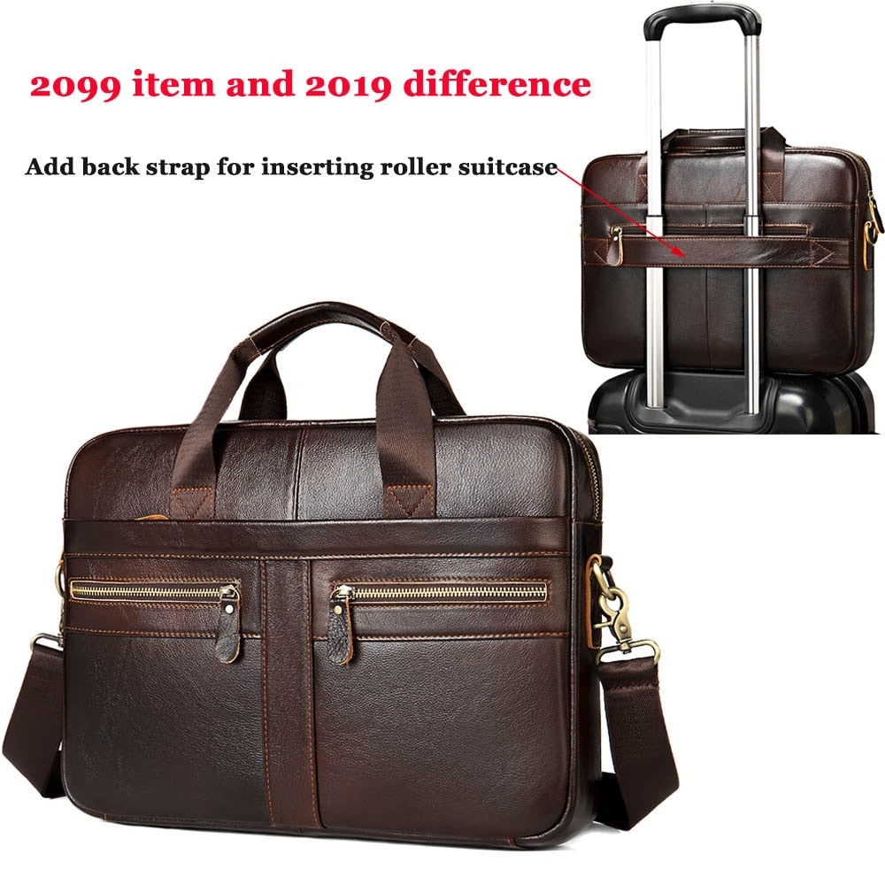 Genuine Leather Men Briefcase Bag