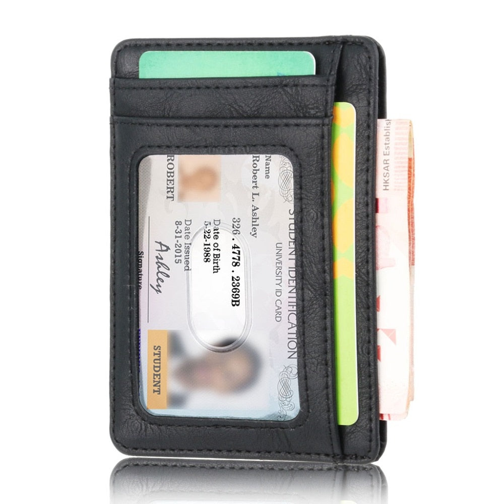 Men Leather Wallet Credit ID Card Holder