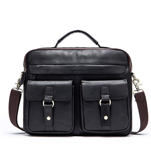 Men's Genuine Leather Briefcase Laptop Bag