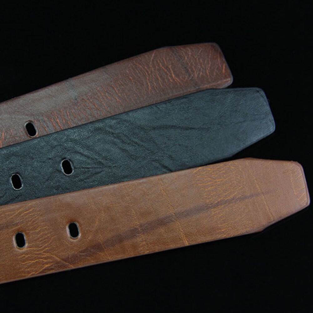 Men Antique Pin Buckle Genuine Leather Belt