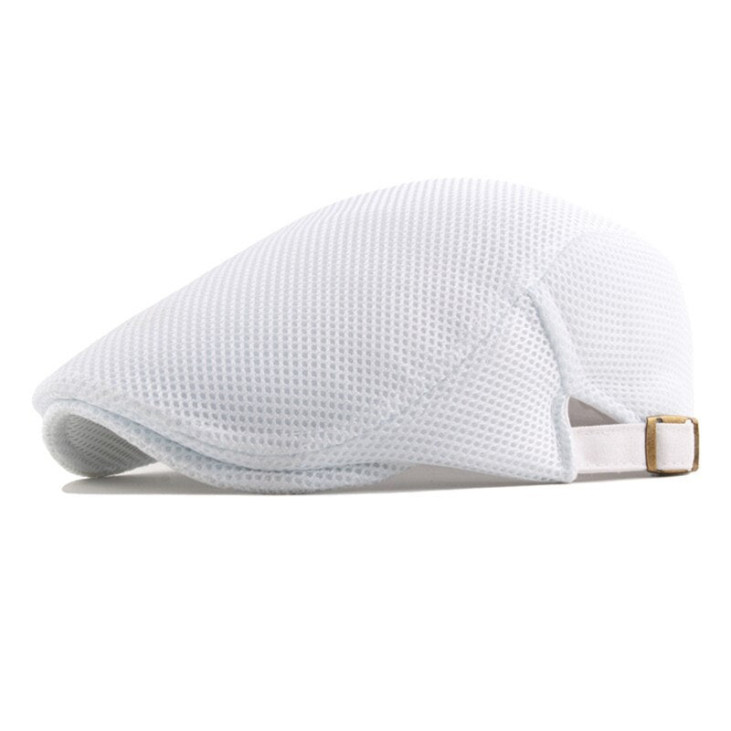 Cotton Adjustable Mesh Beret Flat Cap For Men