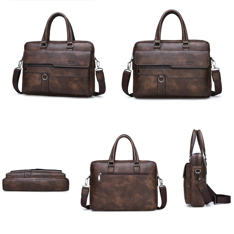 Men Genuine Leather Business Office Bag