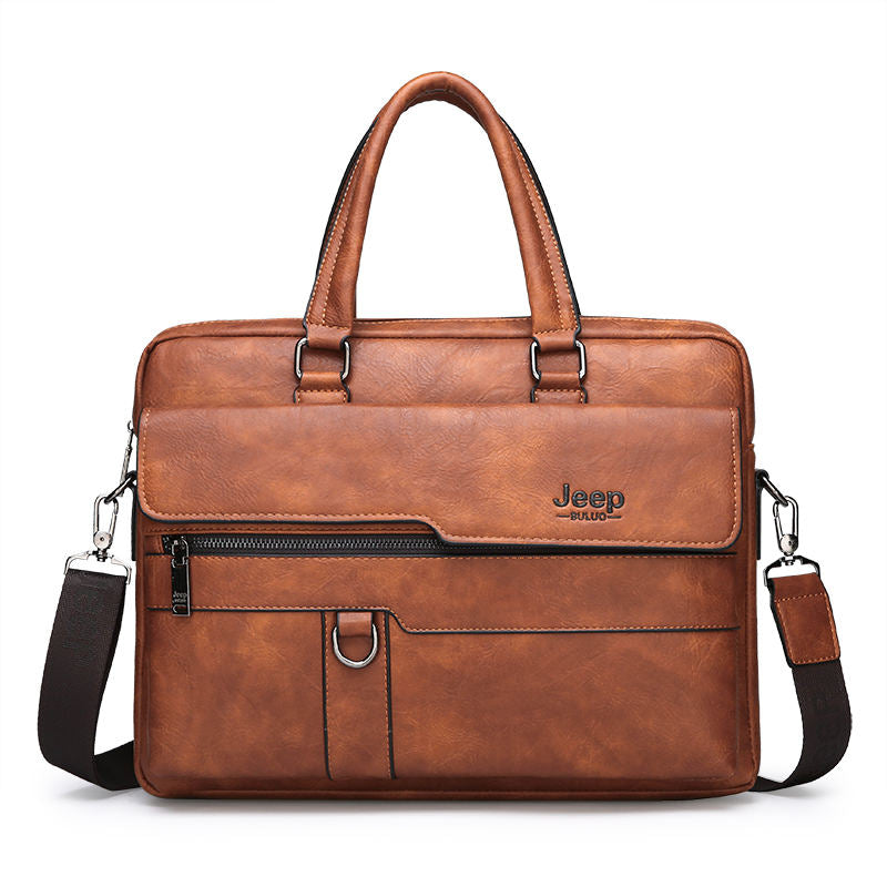 Men Genuine Leather Business Office Bag