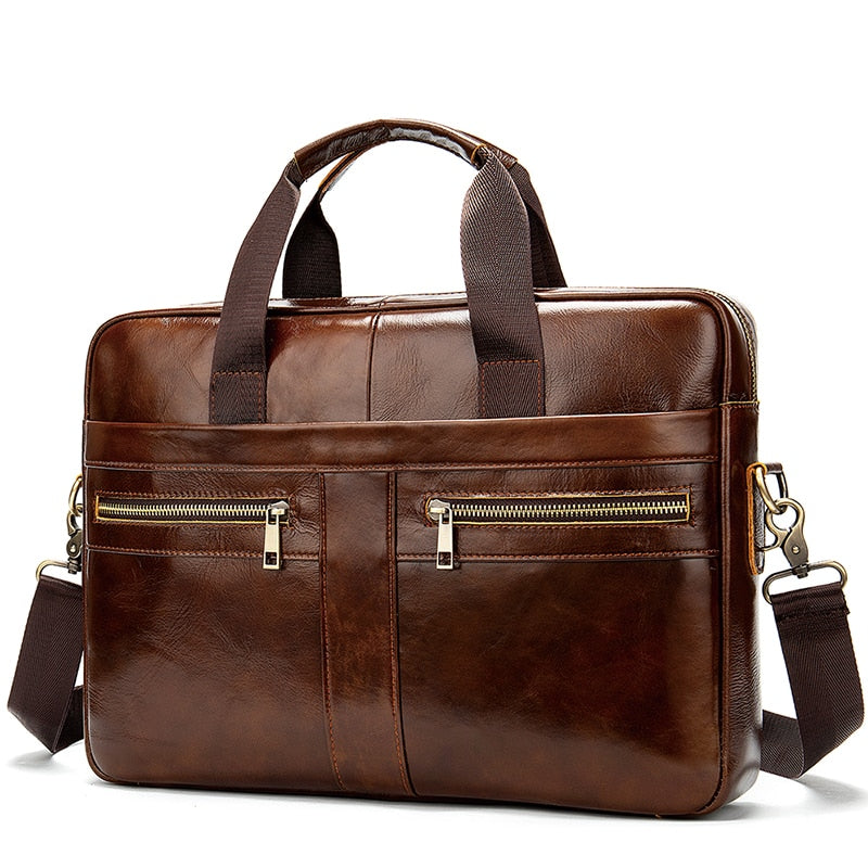 Genuine Leather Men Briefcase Bag