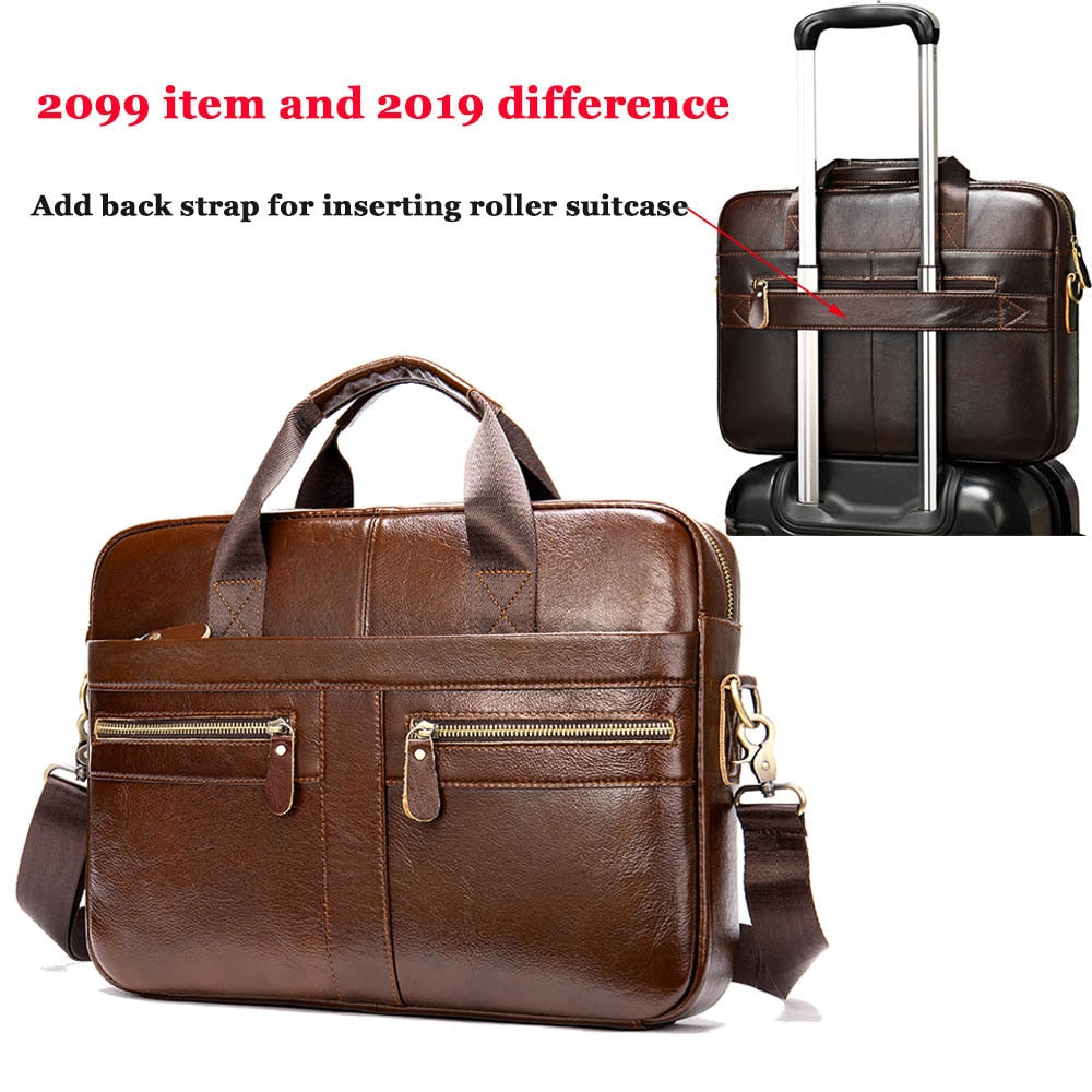 Genuine Leather Men Briefcase Bag