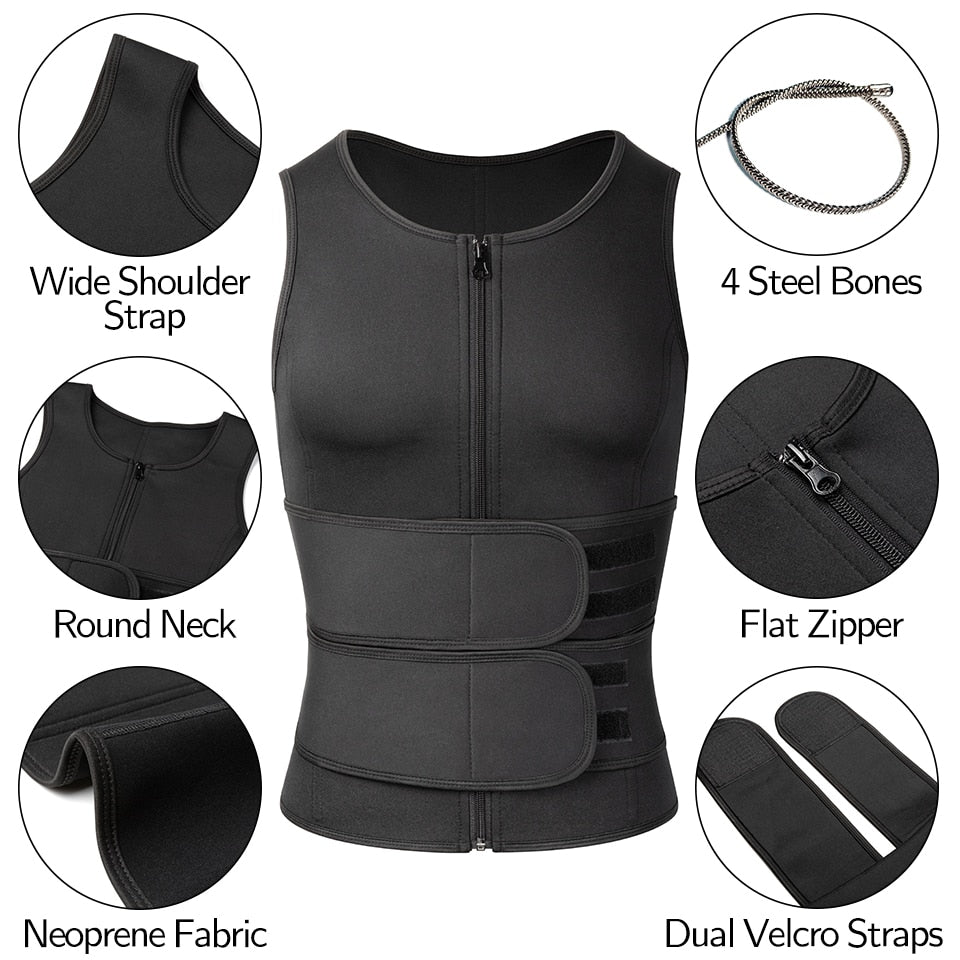 Men Body Shaper Waist Trainer Tank Tops Activewear