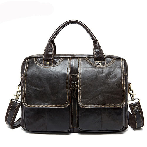 Men's Genuine Leather Briefcase Laptop Bag