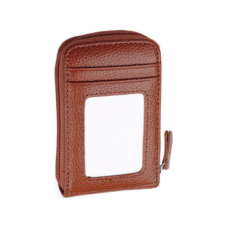 Men Women Genuine Leather RFID Card Holder Wallet