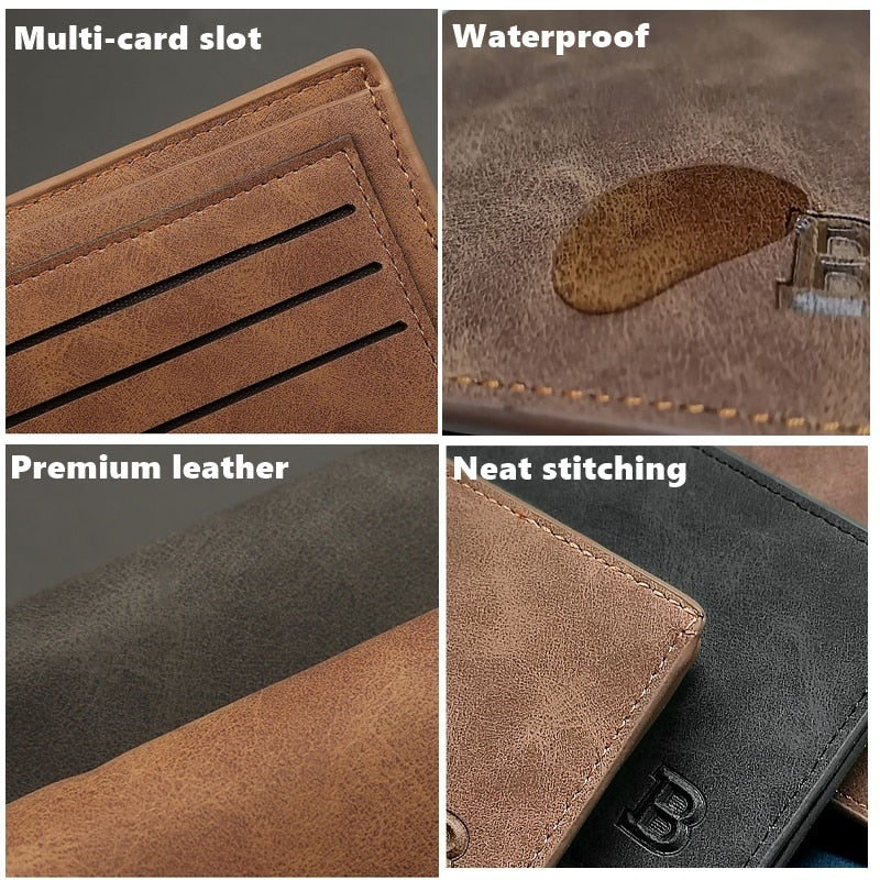 Men Leather Wallet Money Credit Card Holder